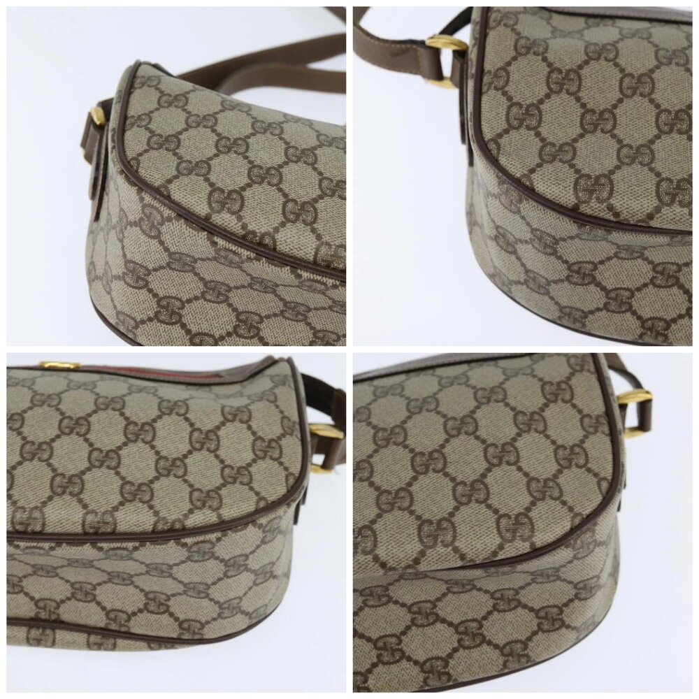 GUCCI GG Supreme Web Sherry Line Bag PVC Beige Gold 001 58 0918 Auth BA7459 - Picture 15 of 15